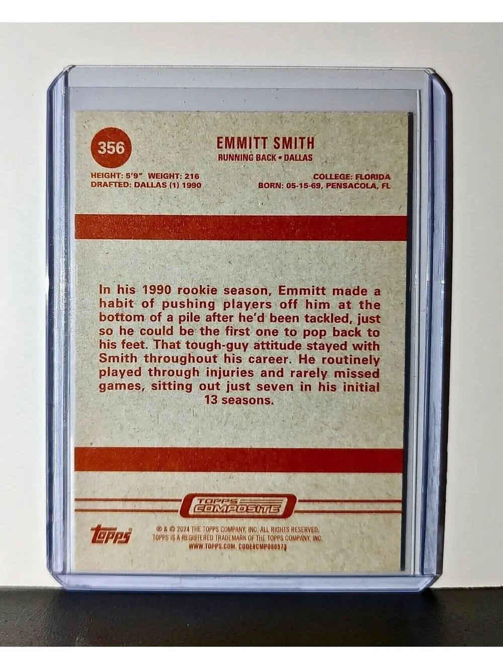 Emmitt Smith 2023 Topps Heritage NFL #356 Card Dallas Cowboys